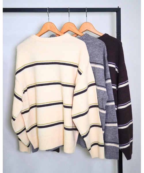 gossara(ゴサラ)の「アルパカタッチボーダーPO(ニット/セーター・レディース・グレー/ブラウン/アイボリー・FREE)」の22枚目の写真