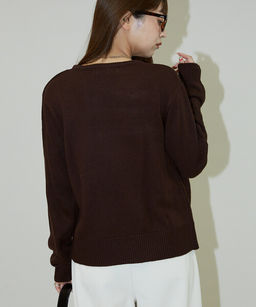 PUBLUX(パブリュクス)の「PUBLUX/パブリュクス カシュクールニット 限定展開(ニット/セーター・レディース・グレー/ブラウン/チャコールグレー・フリ-)」の13枚目の写真