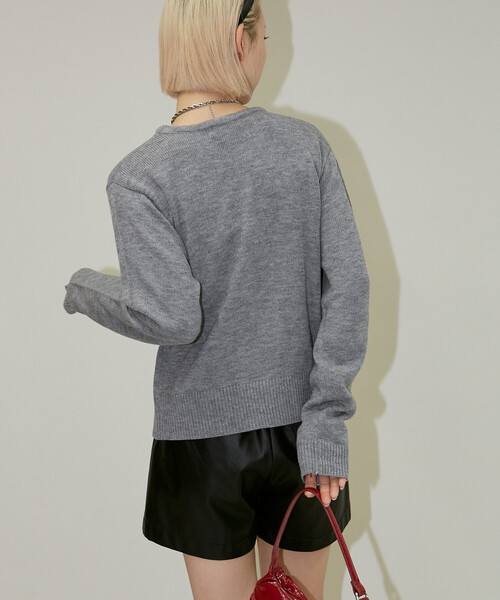 PUBLUX(パブリュクス)の「PUBLUX/パブリュクス カシュクールニット 限定展開(ニット/セーター・レディース・グレー/ブラウン/チャコールグレー・フリ-)」の6枚目の写真