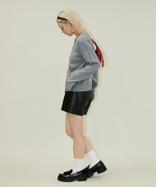 PUBLUX(パブリュクス)の「PUBLUX/パブリュクス カシュクールニット 限定展開(ニット/セーター・レディース・グレー/ブラウン/チャコールグレー・フリ-)」の10枚目の写真