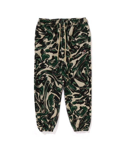 A BATHING APE（アベイシングエイプ）の「MARBLING CAMO JOGGER SWEAT PANTS（スウェットパンツ・メンズ・グリーン/ブラック・MEDIUM/X-LARGE/LARGE/SMALL）」の2枚目の写真