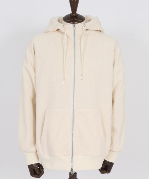 CAMBIO(カンビオ)の「mpa3980-Back Shaggy Boa Bonding Waffle Zip Up Parka ジップアップパーカー(A57425cmb)(パーカー・メンズ・ブラック/ミックスグレー/オフホワイト/ブルー・S/M/L)」の13枚目の写真
