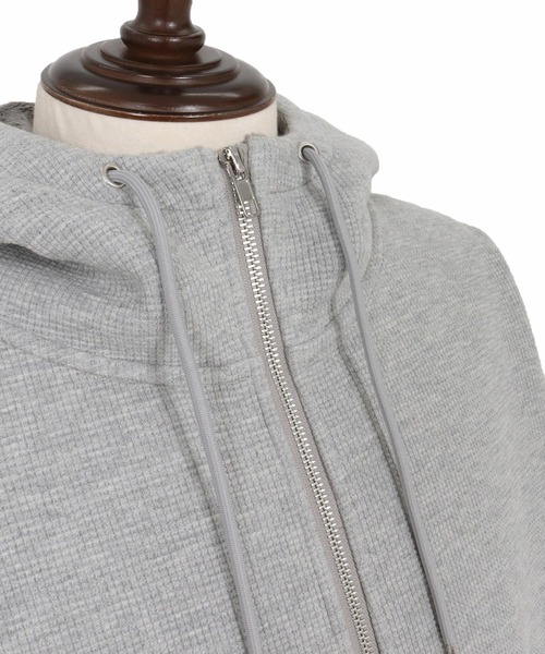 CAMBIO(カンビオ)の「mpa3980-Back Shaggy Boa Bonding Waffle Zip Up Parka ジップアップパーカー(A57425cmb)(パーカー・メンズ・ブラック/ミックスグレー/オフホワイト/ブルー・S/M/L)」の18枚目の写真