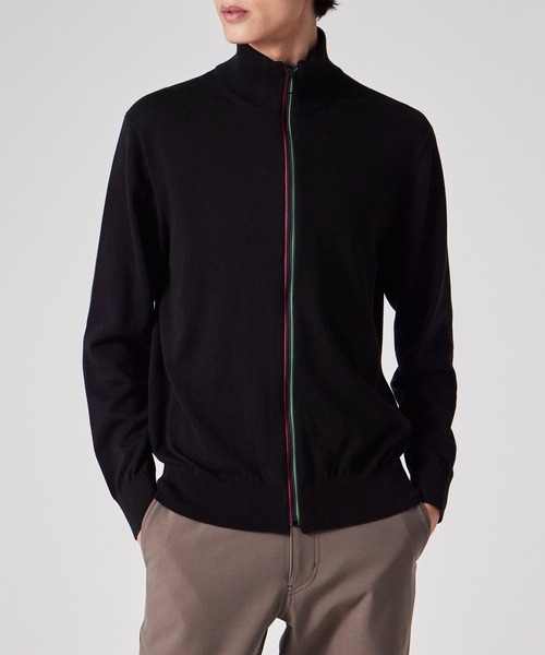 PS Paul Smith（ピーエスポールスミス）の「"Sports Stripe" ジップアップニット / 252400 486Z（ニット/セーター・メンズ・ブラック・MEDIUM/LARGE/X-LARGE）」の4枚目の写真