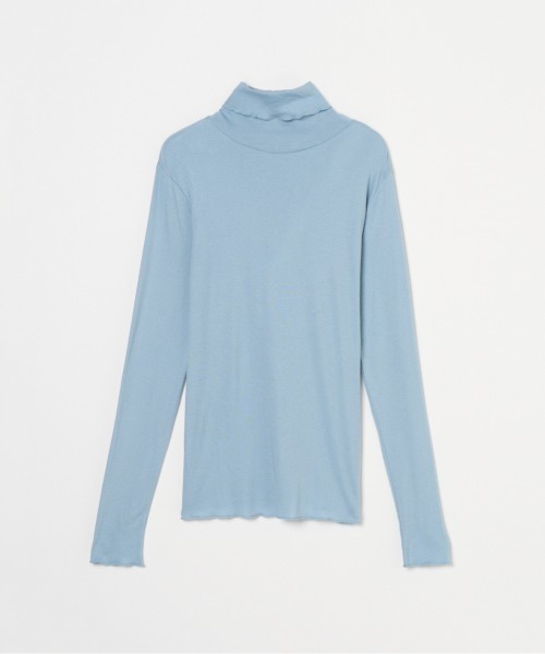 HELIOPOLE（エリオポール）の「【smooth skin series】CASHCOTTON TURTLE（Tシャツ/カットソー・レディース・アイボリー/ブラック/サックスブルー/ベージュ・38）」の2枚目の写真