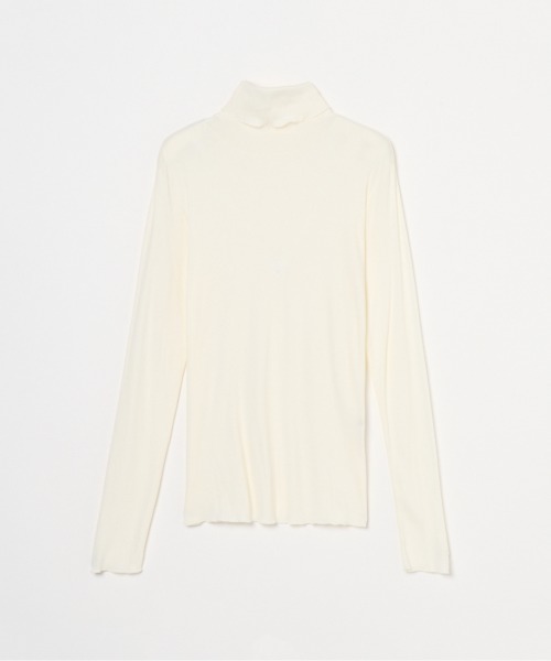 HELIOPOLE（エリオポール）の「【smooth skin series】CASHCOTTON TURTLE（Tシャツ/カットソー・レディース・アイボリー/ブラック/サックスブルー/ベージュ・38）」の3枚目の写真