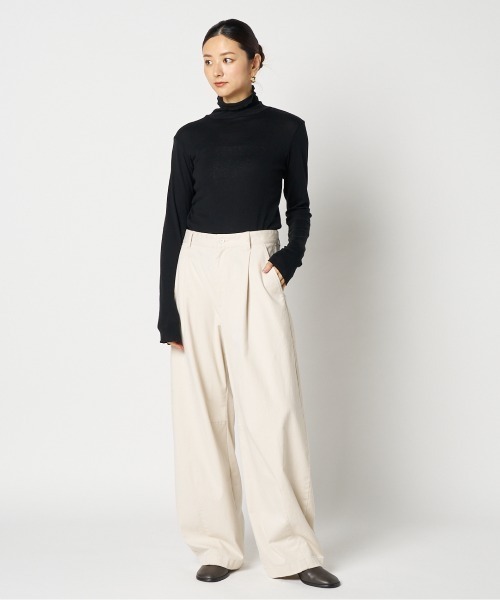 HELIOPOLE（エリオポール）の「【smooth skin series】CASHCOTTON TURTLE（Tシャツ/カットソー・レディース・アイボリー/ブラック/サックスブルー/ベージュ・38）」の10枚目の写真