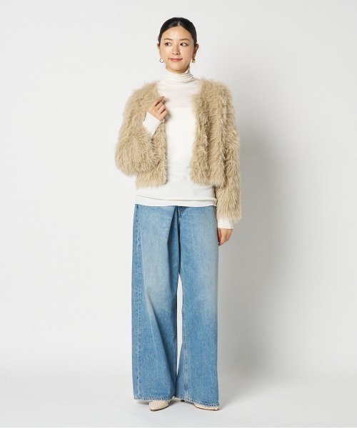 HELIOPOLE（エリオポール）の「【smooth skin series】CASHCOTTON TURTLE（Tシャツ/カットソー・レディース・アイボリー/ブラック/サックスブルー/ベージュ・38）」の13枚目の写真