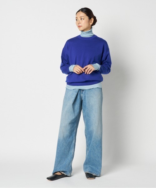 HELIOPOLE（エリオポール）の「【smooth skin series】CASHCOTTON TURTLE（Tシャツ/カットソー・レディース・アイボリー/ブラック/サックスブルー/ベージュ・38）」の16枚目の写真