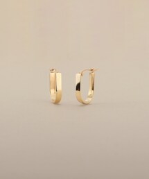 K10ラップチェーン フープピアス（YG×WG）小（ピアス（両耳用