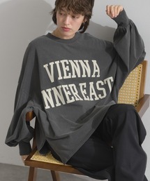 ピグメントOE天竺 ロゴプリント 袖ボリュームTシャツ VIENNA ロンT