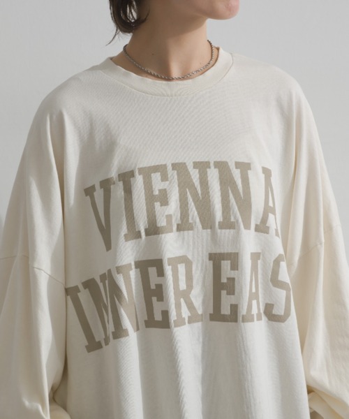 enhaut(アンオート)の「ピグメントOE天竺 ロゴプリント 袖ボリュームTシャツ VIENNA ロンT(Tシャツ/カットソー・レディース・アイボリー/グレイッシュベージュ/チャコールグレー/バーガンディー/ネイビー・FREE)」の21枚目の写真