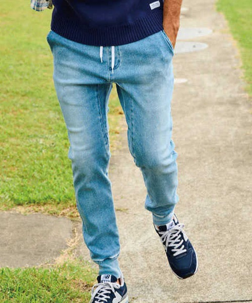 WP WESTPOINT(ダブルピーウエストポイント)の「WP WESTPOINT/ダブルピー ウエストポイントインディゴ ウォッシュ加工 イージー デニムパンツ 裾リブ(デニムパンツ・メンズ・ブルー・S/XS/M/L/XL/XXL)」の9枚目の写真