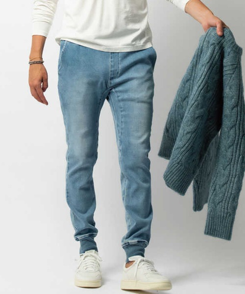 WP WESTPOINT(ダブルピーウエストポイント)の「WP WESTPOINT/ダブルピー ウエストポイントインディゴ ウォッシュ加工 イージー デニムパンツ 裾リブ(デニムパンツ・メンズ・ブルー・S/XS/M/L/XL/XXL)」の12枚目の写真