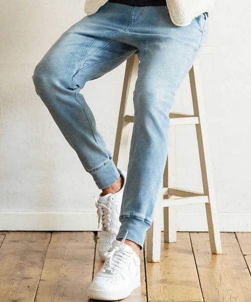 WP WESTPOINT(ダブルピーウエストポイント)の「WP WESTPOINT/ダブルピー ウエストポイントインディゴ ウォッシュ加工 イージー デニムパンツ 裾リブ(デニムパンツ・メンズ・ブルー・S/XS/M/L/XL/XXL)」の13枚目の写真