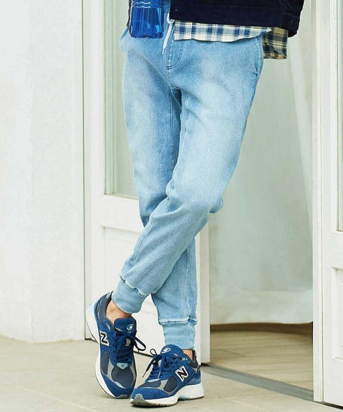 WP WESTPOINT(ダブルピーウエストポイント)の「WP WESTPOINT/ダブルピー ウエストポイントインディゴ ウォッシュ加工 イージー デニムパンツ 裾リブ(デニムパンツ・メンズ・ブルー・S/XS/M/L/XL/XXL)」の15枚目の写真