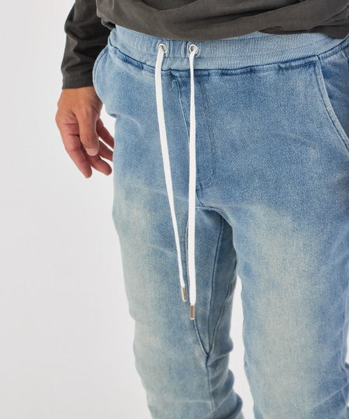 WP WESTPOINT(ダブルピーウエストポイント)の「WP WESTPOINT/ダブルピー ウエストポイントインディゴ ウォッシュ加工 イージー デニムパンツ 裾リブ(デニムパンツ・メンズ・ブルー・S/XS/M/L/XL/XXL)」の4枚目の写真