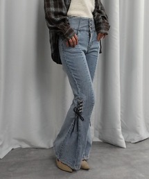 Lots of Love | ハイウエストレースアップフレアパンツ(デニムパンツ)