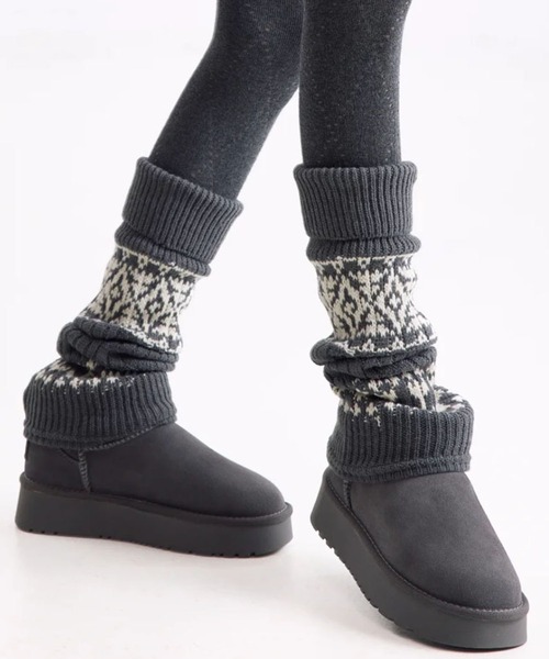 セール】ノルディック柄ジャガードレッグウォーマー（レッグウォーマー
