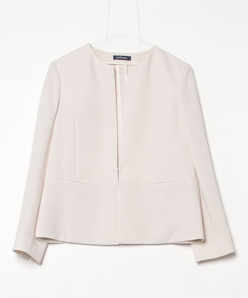 NEWYORKER（ニューヨーカー）の「【ウォッシャブル】ダブルフェイス ペプラムノーカラージャケット（テーラードジャケット・レディース・ネイビー/アイボリー・9号/11号）」の7枚目の写真