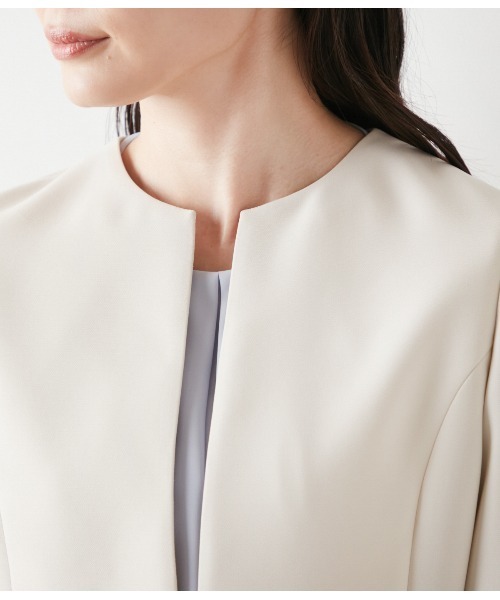 NEWYORKER（ニューヨーカー）の「【ウォッシャブル】ダブルフェイス ペプラムノーカラージャケット（テーラードジャケット・レディース・ネイビー/アイボリー・9号/11号）」の19枚目の写真