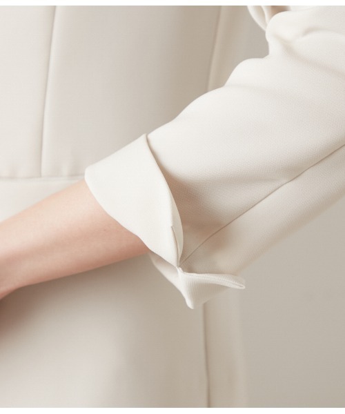 NEWYORKER（ニューヨーカー）の「【ウォッシャブル】ダブルフェイス ペプラムノーカラージャケット（テーラードジャケット・レディース・ネイビー/アイボリー・9号/11号）」の3枚目の写真