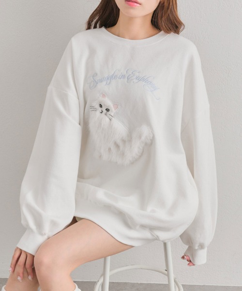 OLIVE des OLIVE（オリーブデオリーブ）の「スウェット（スウェット・レディース・オフホワイト/サックスブルー/ピンク/トップグレー/ホワイト/ブルー系その他・FREE）」の9枚目の写真