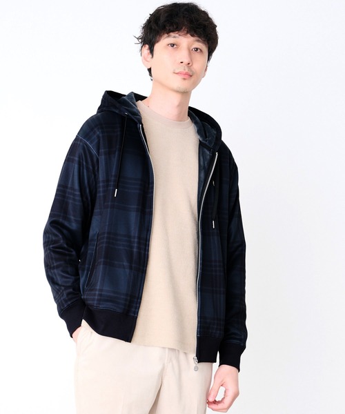 Arnold Palmer（アーノルドパーマー）の「ピーチシャギー シェア チェックプリント ジップパーカー（パーカー・レディース・ライトグレー/ブラック/グリーン・XS/S/M/L/LL）」の16枚目の写真