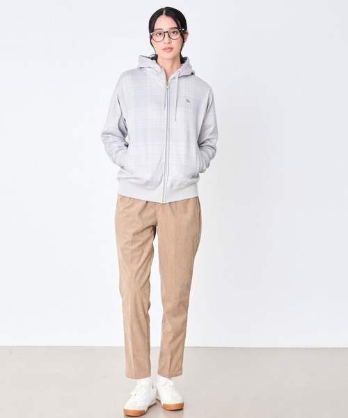 Arnold Palmer（アーノルドパーマー）の「ピーチシャギー シェア チェックプリント ジップパーカー（パーカー・レディース・ライトグレー/ブラック/グリーン・XS/S/M/L/LL）」の14枚目の写真