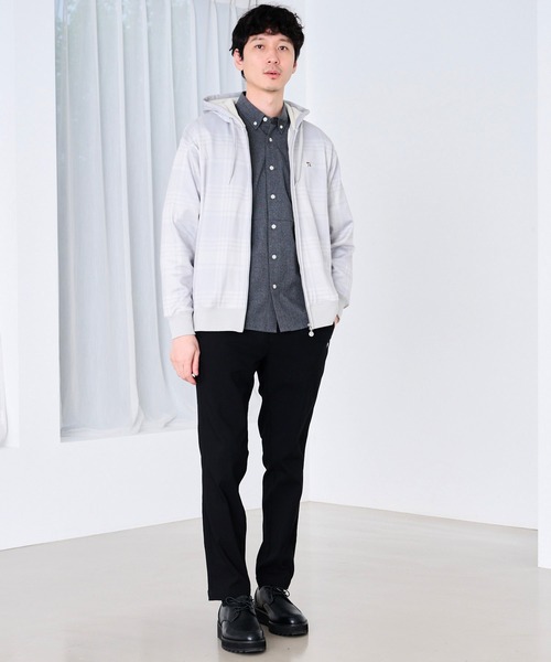 Arnold Palmer（アーノルドパーマー）の「ピーチシャギー シェア チェックプリント ジップパーカー（パーカー・レディース・ライトグレー/ブラック/グリーン・XS/S/M/L/LL）」の11枚目の写真