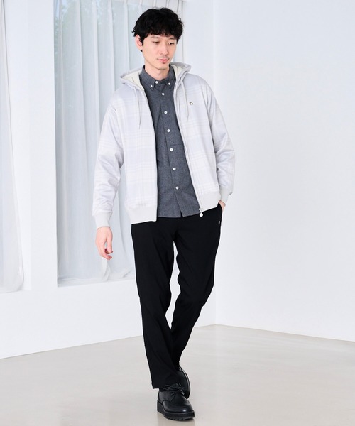 Arnold Palmer（アーノルドパーマー）の「ピーチシャギー シェア チェックプリント ジップパーカー（パーカー・レディース・ライトグレー/ブラック/グリーン・XS/S/M/L/LL）」の10枚目の写真