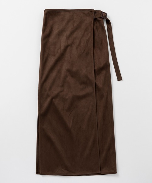 AJUGA.（アジュガ）の「スエードラップタイトスカート（スカート・レディース・ベージュ/ブラウン・S/M）」の3枚目の写真