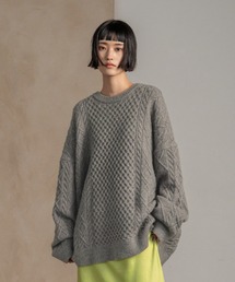 LOWRYS FARM | ケーブルＢＩＧチュニック　605736(ニット/セーター)