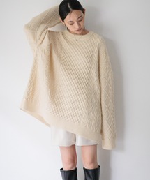 LOWRYS FARM | ケーブルＢＩＧチュニック　605736(ニット/セーター)