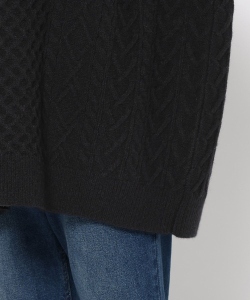 LOWRYS FARM（ローリーズファーム）の「ケーブルＢＩＧチュニック　605736（ニット/セーター・レディース・アイボリー/ブラック/グレー・FREE）」の11枚目の写真