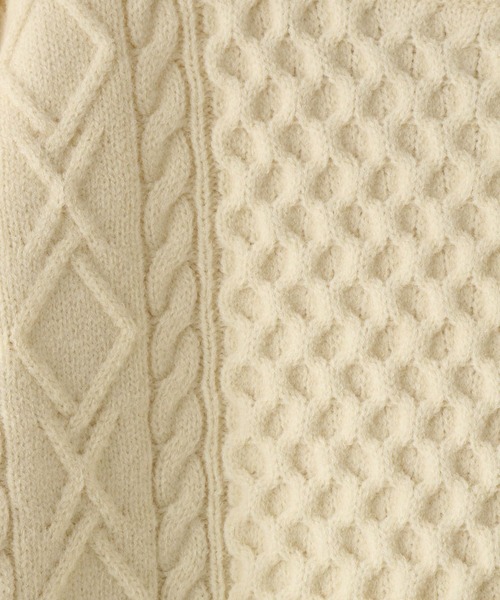 LOWRYS FARM（ローリーズファーム）の「ケーブルＢＩＧチュニック　605736（ニット/セーター・レディース・アイボリー/ブラック/グレー・FREE）」の13枚目の写真