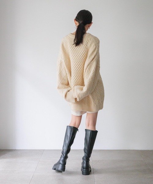 ケーブルBIGチュニック 605736（ニット/セーター）｜LOWRYS FARM