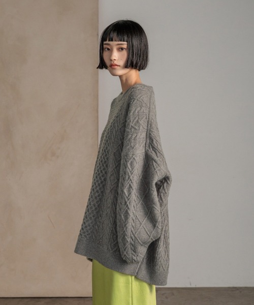ケーブルBIGチュニック 605736（ニット/セーター）｜LOWRYS FARM