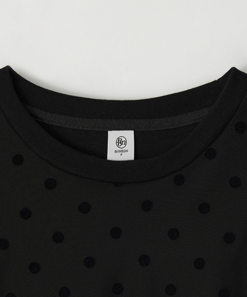 RONRON（ロンロン）の「DOT SHEER LAYERED LONG SLEEVE BLACK（Tシャツ/カットソー・レディース・その他・FREE）」の3枚目の写真