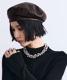 MONOe（モノエ）の「フェイクレザーベレー帽（ハンチング/ベレー帽）」