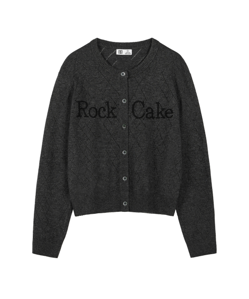 ROCKCAKE（ロックケーキ）の「アーガイルパンチングニットカーディガン - チャコール（カーディガン/ボレロ・レディース・その他・SMALL）」の3枚目の写真