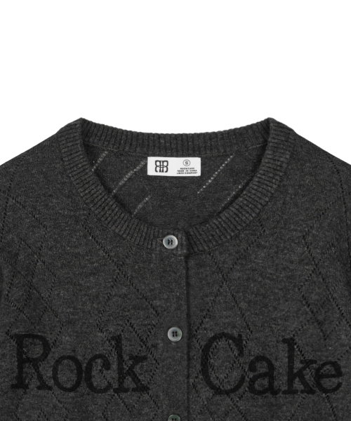 ROCKCAKE（ロックケーキ）の「アーガイルパンチングニットカーディガン - チャコール（カーディガン/ボレロ・レディース・その他・SMALL）」の5枚目の写真