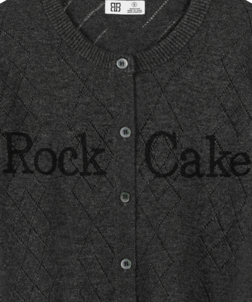 ROCKCAKE（ロックケーキ）の「アーガイルパンチングニットカーディガン - チャコール（カーディガン/ボレロ・レディース・その他・SMALL）」の6枚目の写真