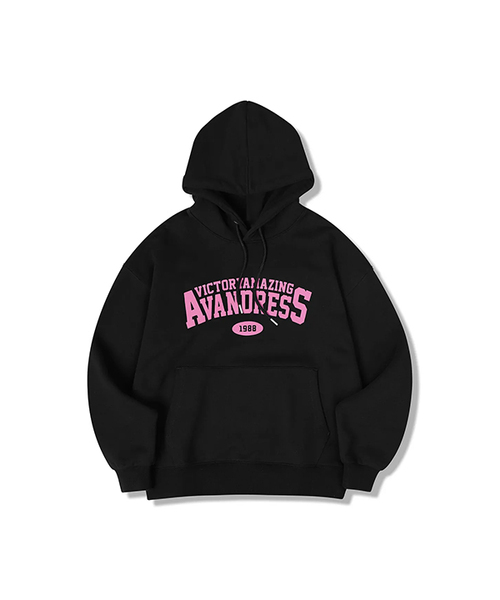 AVANDRESS(アバンドレス )の「Hero Overfit Hoody BLACK x PINK(パーカー・レディース・ブラック・SMALL)」の1枚目の写真