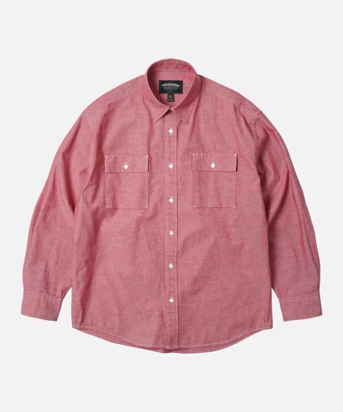 FRIZMWORKS(フリズムワークス)の「CIGARETTE POCKET CHAMBRAY SHIRT _ RED(シャツ/ブラウス・メンズ・その他・SMALL/MEDIUM/LARGE/X-LARGE)」の1枚目の写真