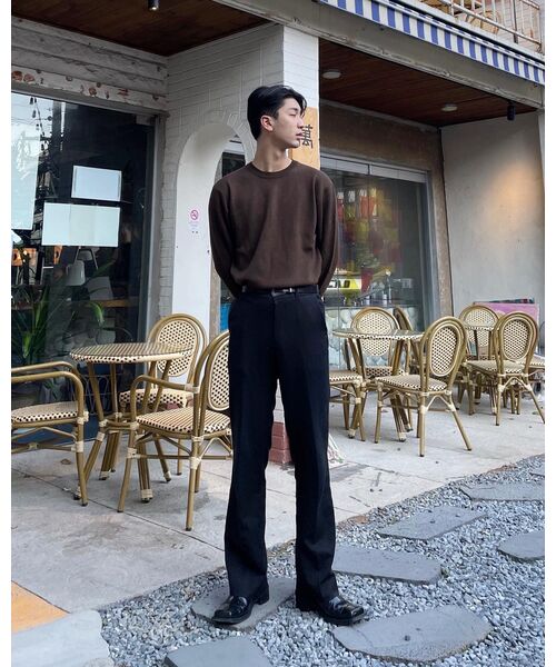 MUSINSA STANDARD(ムシンサスタンダード)の「ミニマルクルーネックニット【ベージュ】(ニット/セーター・メンズ・その他・SMALL/MEDIUM/LARGE/X-LARGE/XX-LARGE)」の7枚目の写真