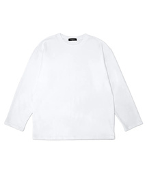 レイヤードクルーネックロングスリーブ無地Tシャツホワイト