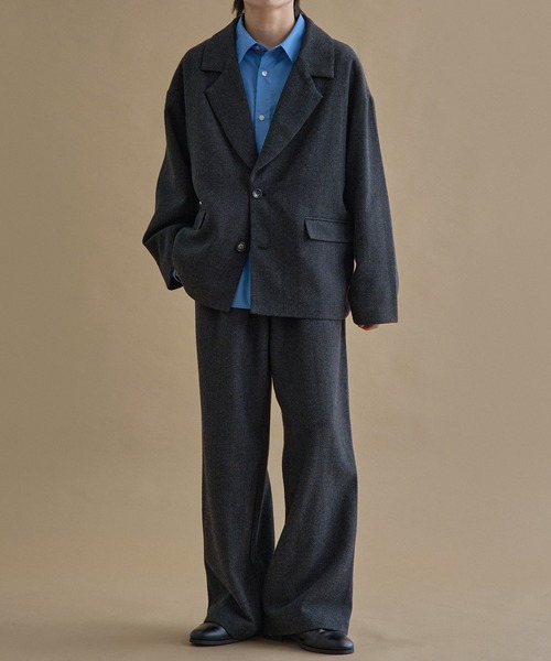 epnok（エプノック）の「ヘリンボーンセミワイドスラックス（スラックス・メンズ・グレー/チャコールグレー・MEDIUM/SMALL/LARGE）」の3枚目の写真