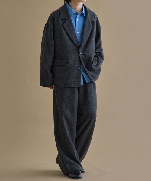 epnok（エプノック）の「ヘリンボーンセミワイドスラックス（スラックス・メンズ・グレー/チャコールグレー・MEDIUM/SMALL/LARGE）」の14枚目の写真