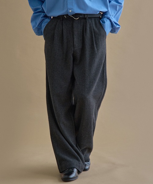 epnok（エプノック）の「ヘリンボーンセミワイドスラックス（スラックス・メンズ・グレー/チャコールグレー・MEDIUM/SMALL/LARGE）」の6枚目の写真